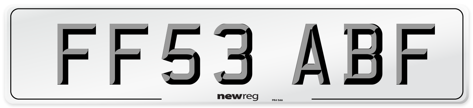FF53 ABF Number Plate from New Reg